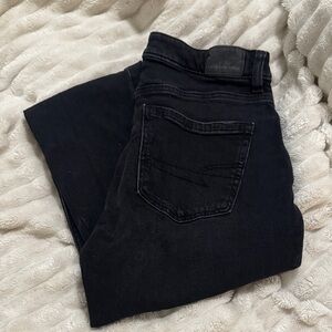 American Eagle Outfitters Women's Black Straight Leg Jeans